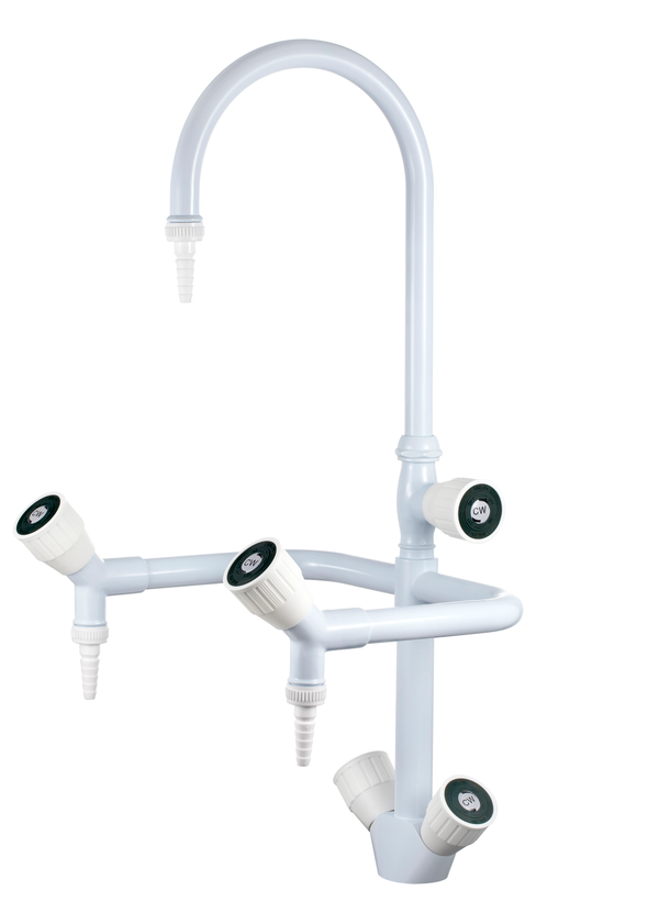 三口冷热水龙头